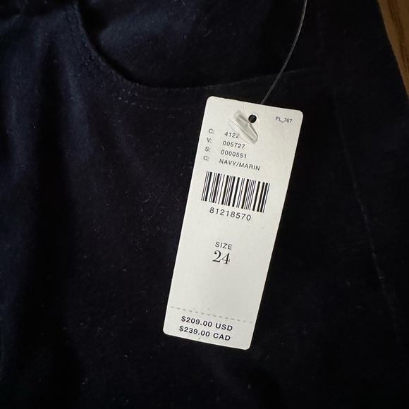 Paige Hoxton ankle velvet pant size 24 Navy - Picture 4 of 5